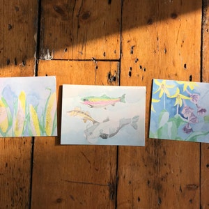 Aquarel postkaarten Midwest-geïnspireerde