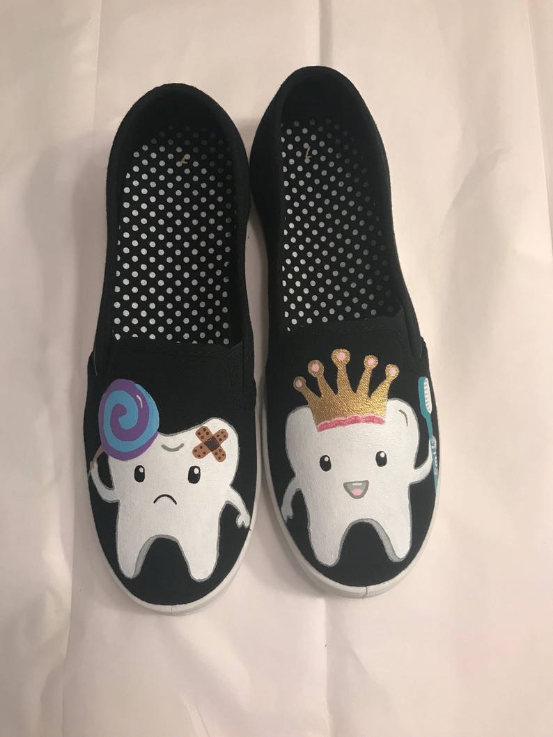 Custom painted Dental/Dental Assistant shoes . Designed and Etsy