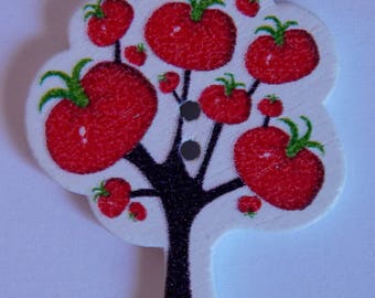 Button tree tomato red fruit scrapbooking