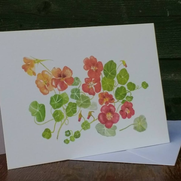 Nasturtium greetings card.