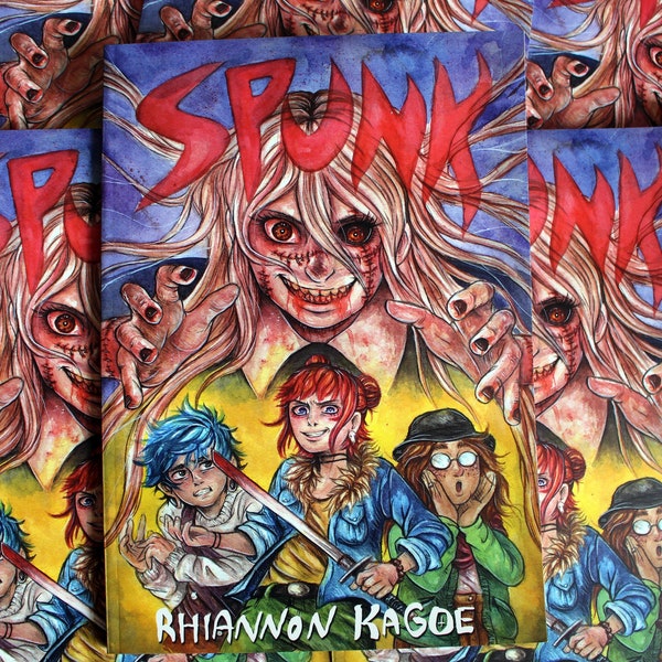 Spunk comic | 44 Page Lesbian Horror Comedy | Queer Romance book | Includes FREE Cat Sticker