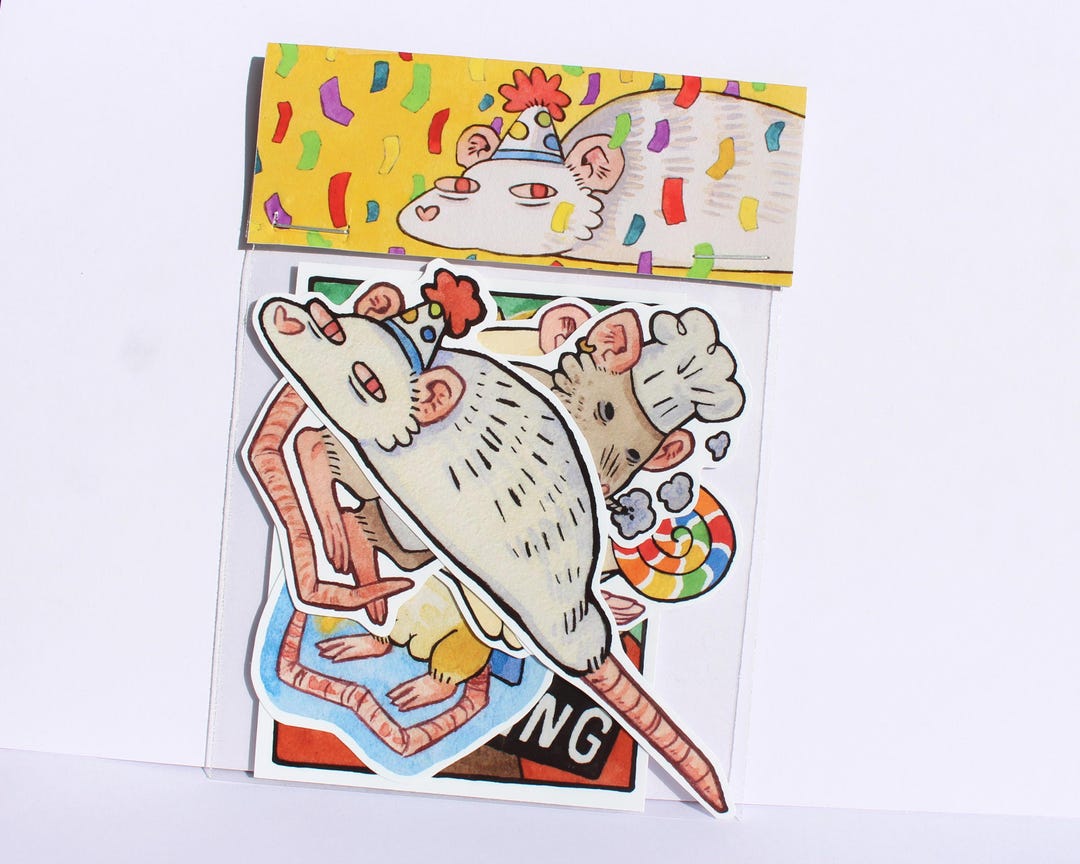 Range Rats Sticker Handmade Rats N Hats Sticker Pack | Water Resistant + Vinyl | Contains ...