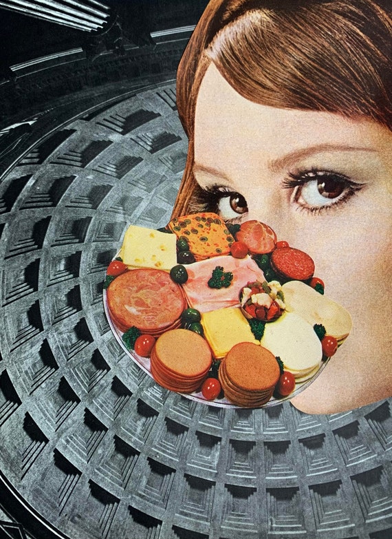 Original Collage Art Food Art OOAK Food Art Bella Etsy