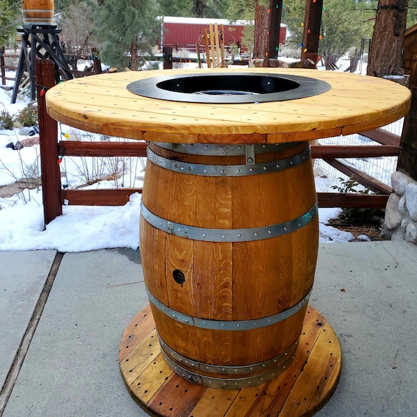 Wine Barrel Fire Pit Etsy