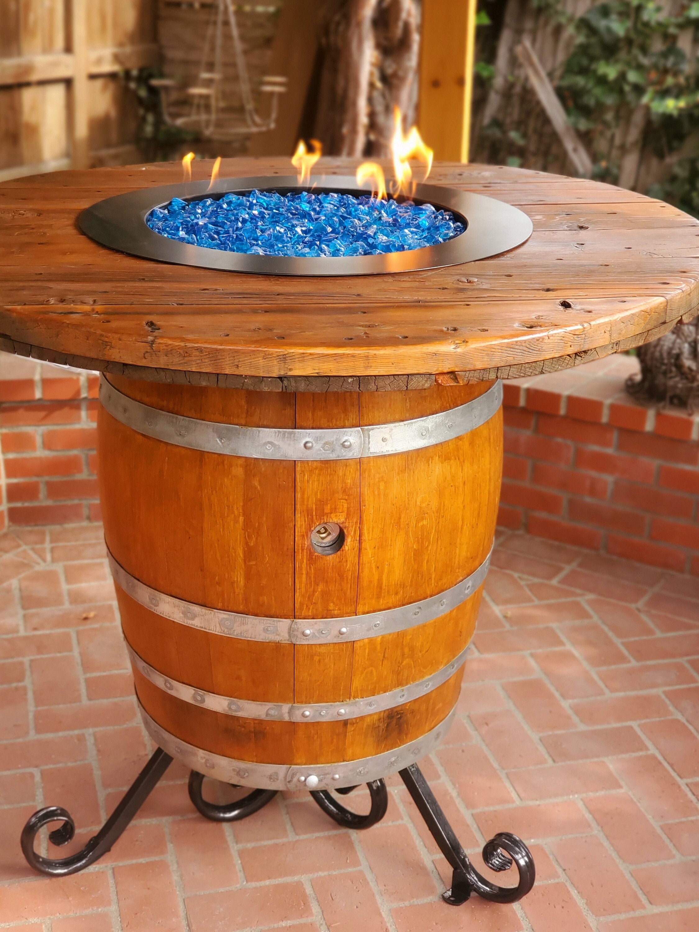 Wine Barrel Fire Pit Etsy