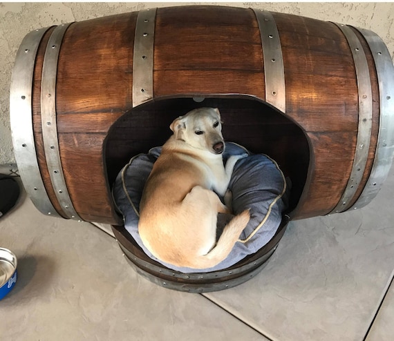 barrel dog bed