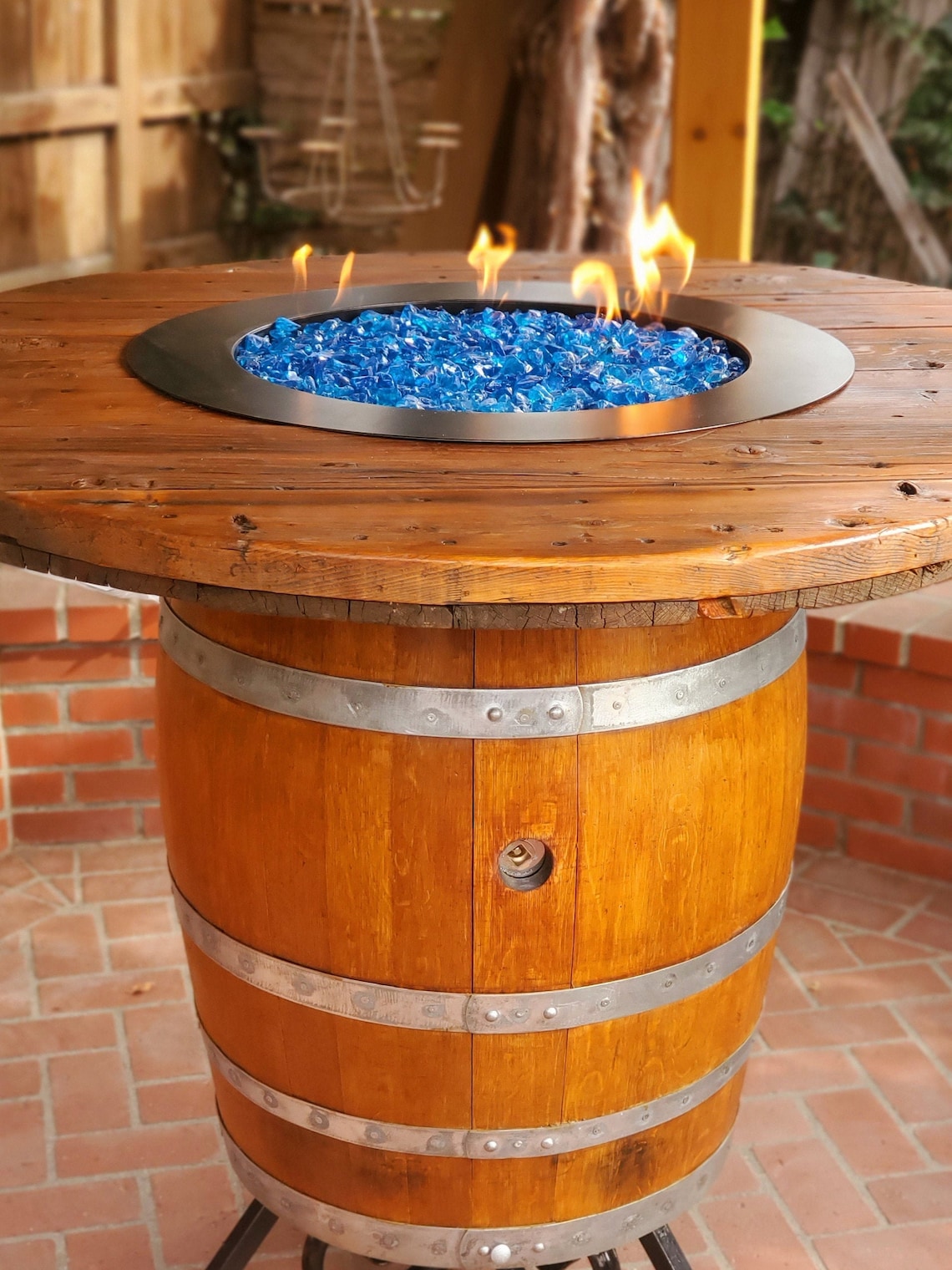 Barrel Height Wine Barrel Fire Pit - Etsy