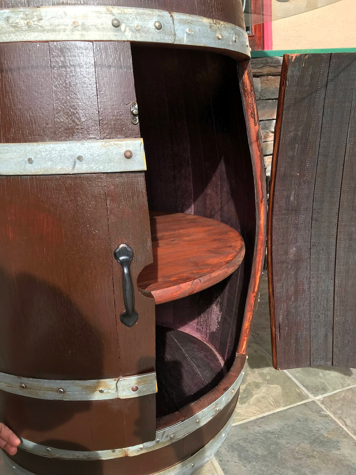 Wine Barrel Outdoor Table Etsy