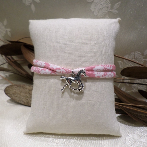 Bracelet Cheval Personnalisé en tissu, Bijou ado, bracelet enfant, idée cadeau fille, femme