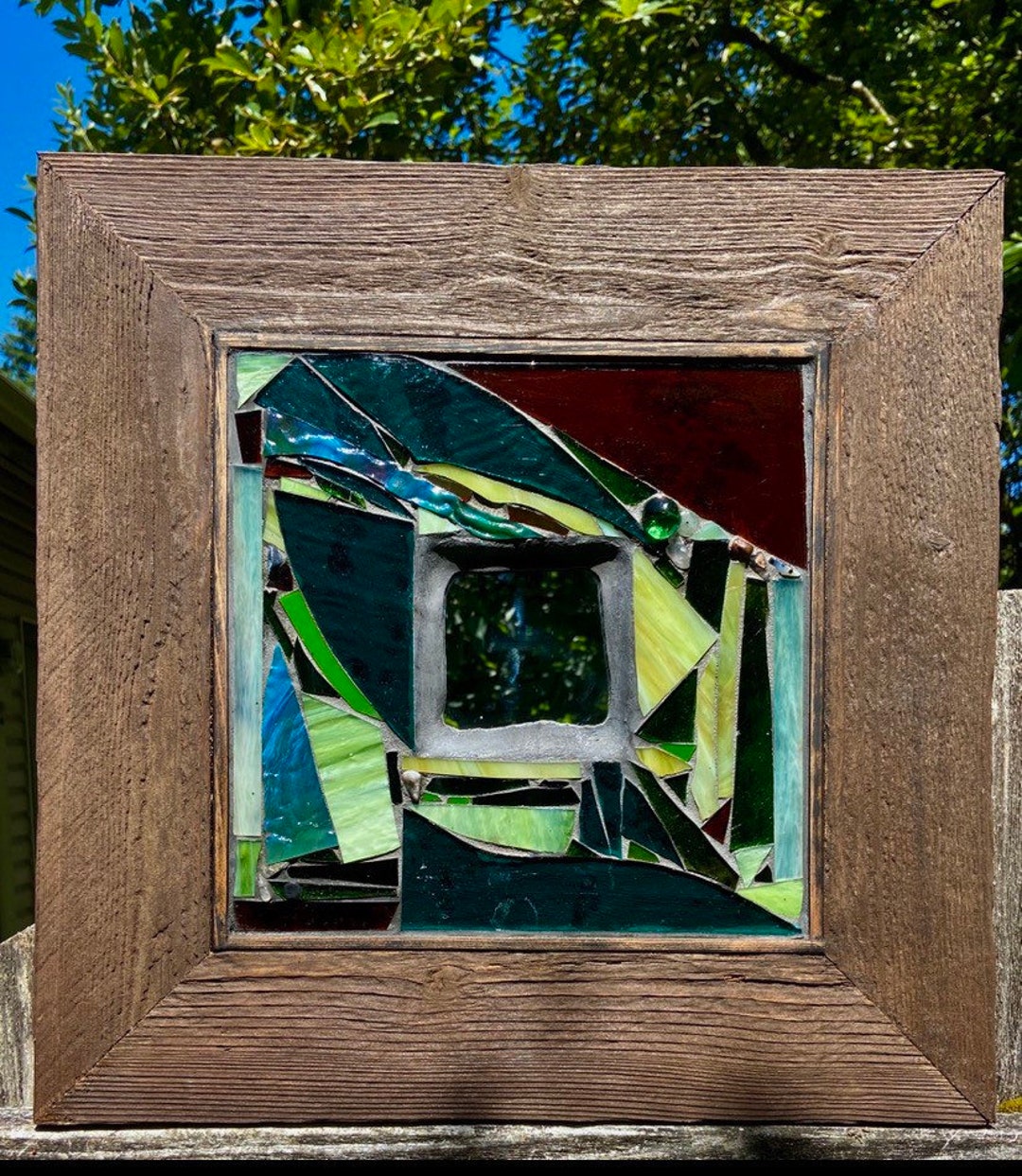 Glass Mosaic Mirror Art and Artwork Unique OOAK Handmade Abstract Rare ...
