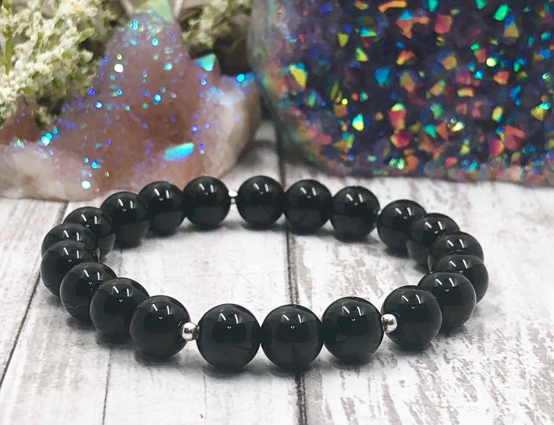 Grey Agate \u2022 Tiger Eye \u2022 Onyx \u2022 Healing Bracelet