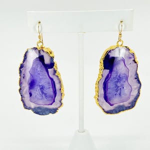 Amethyst Schleier Druzy Achat Ohrringe
