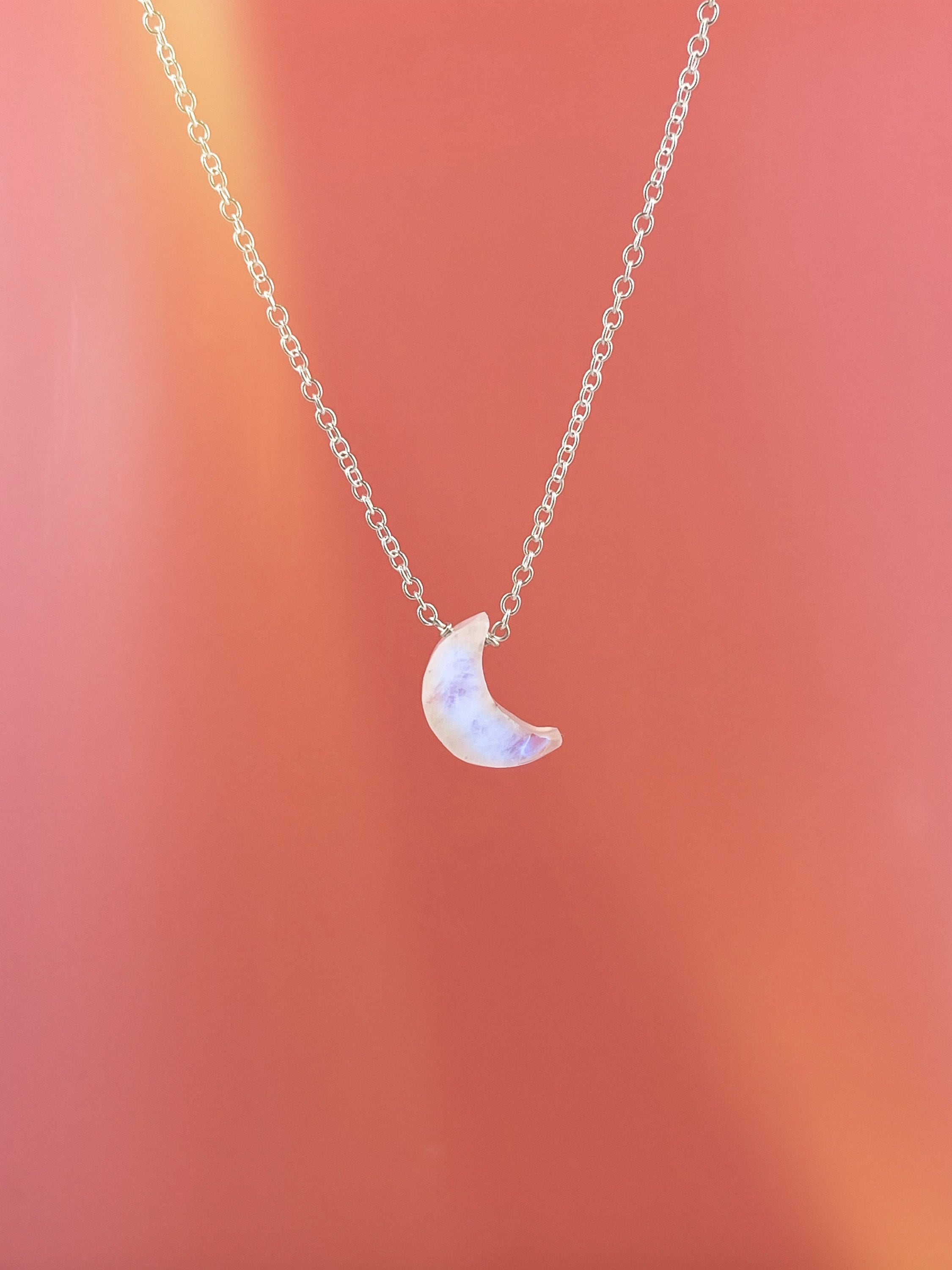 Dainty Moon Moonstone Healing Necklace • Moonstone Necklace • Healing…