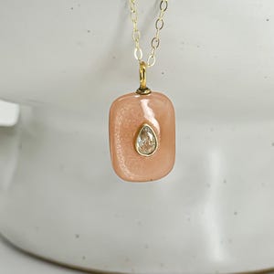 Gold Hour Peach Moonstone Necklace