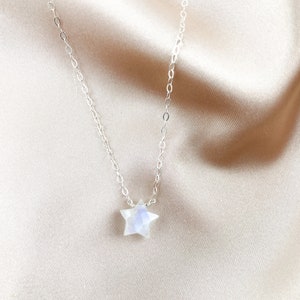 Dainty Star Shaped Moonstone Healing Necklace • Gifts for Her