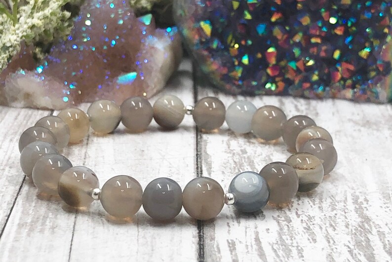 Grey Agate \u2022 Tiger Eye \u2022 Onyx \u2022 Healing Bracelet