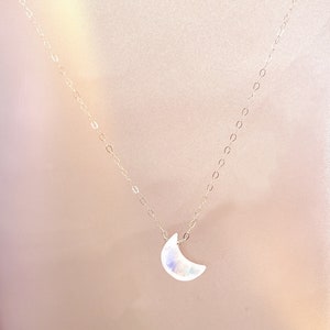 Dainty Moon Moonstone Healing Necklace • Moonstone Necklace • Healing Jewelry • Gift For Her