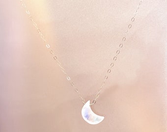 Dainty Moon Moonstone Healing Necklace • Moonstone Necklace • Healing Jewelry • Gift For Her