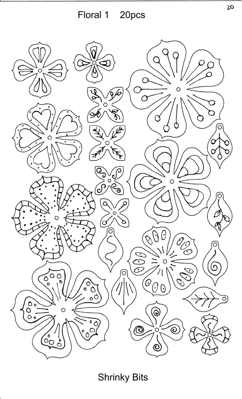 Shrinky-Bits Floral 1 20 pcs image 4