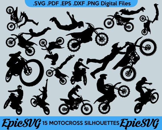 15 Motocross Riders Svg Pdf Eps Dxf Png Dirtbike Etsy