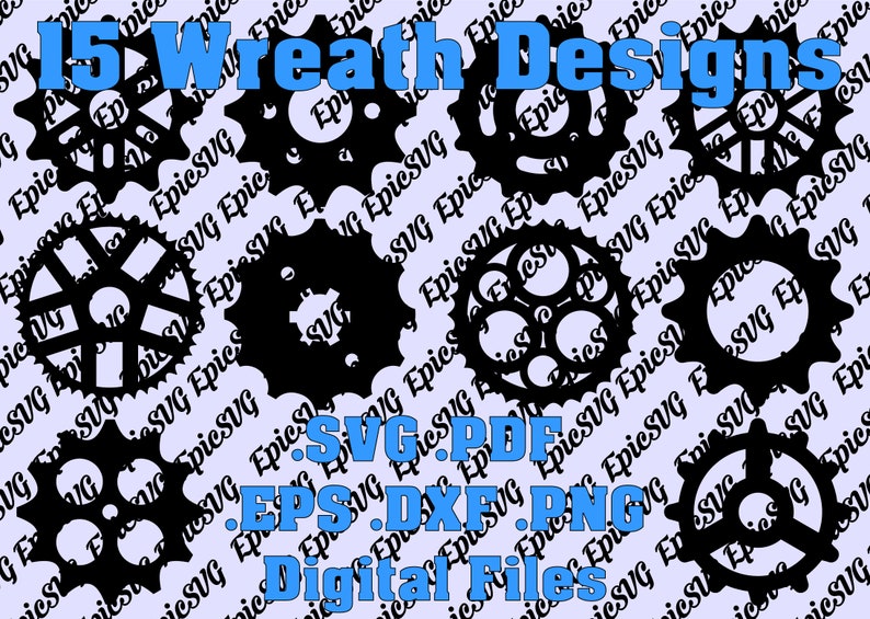 10 Bike Sprocket Gears .SVG .PDF .EPS .dxf .png Digital Files Hipster Accessory Decor Sticker Design Silhouette Cricut Cutting Stencil image 1