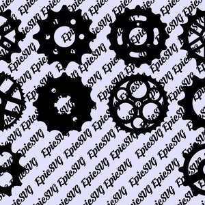 10 Bike Sprocket Gears .SVG .PDF .EPS .dxf .png Digital Files Hipster Accessory Decor Sticker Design Silhouette Cricut Cutting Stencil image 2