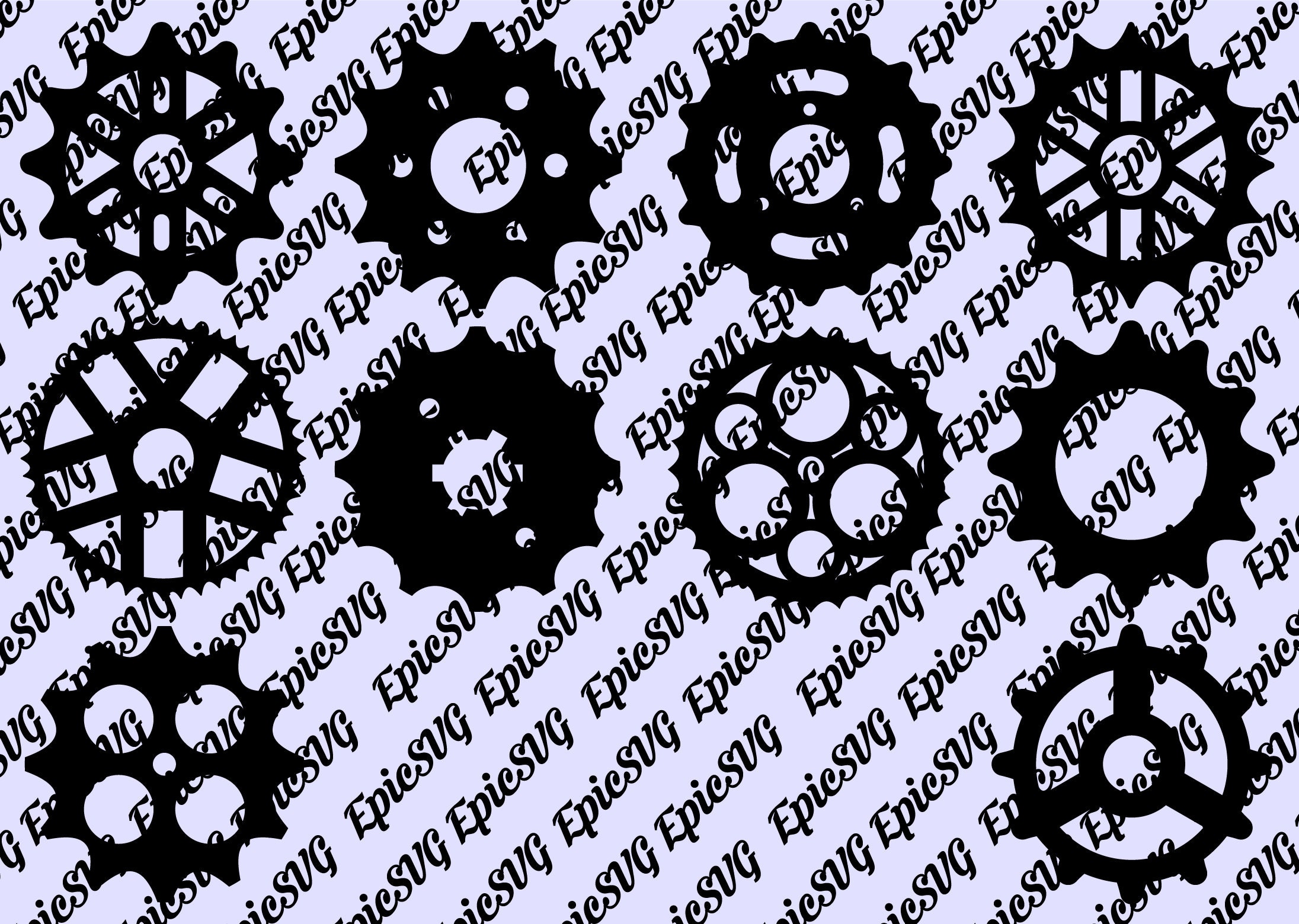 10 Bike Sprocket Gears .SVG .PDF .EPS .dxf .png Digital Etsy Canada