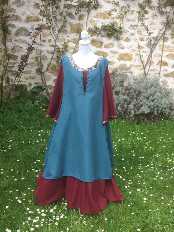 Dress with gates of hell medieval dress and surcoat Etsy