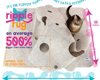 The Ripple Rug Cat Activity Mat - Made in USA - Fun Interactive Play - Training - Scratching - Multi Use Habitat and Bed Mat
