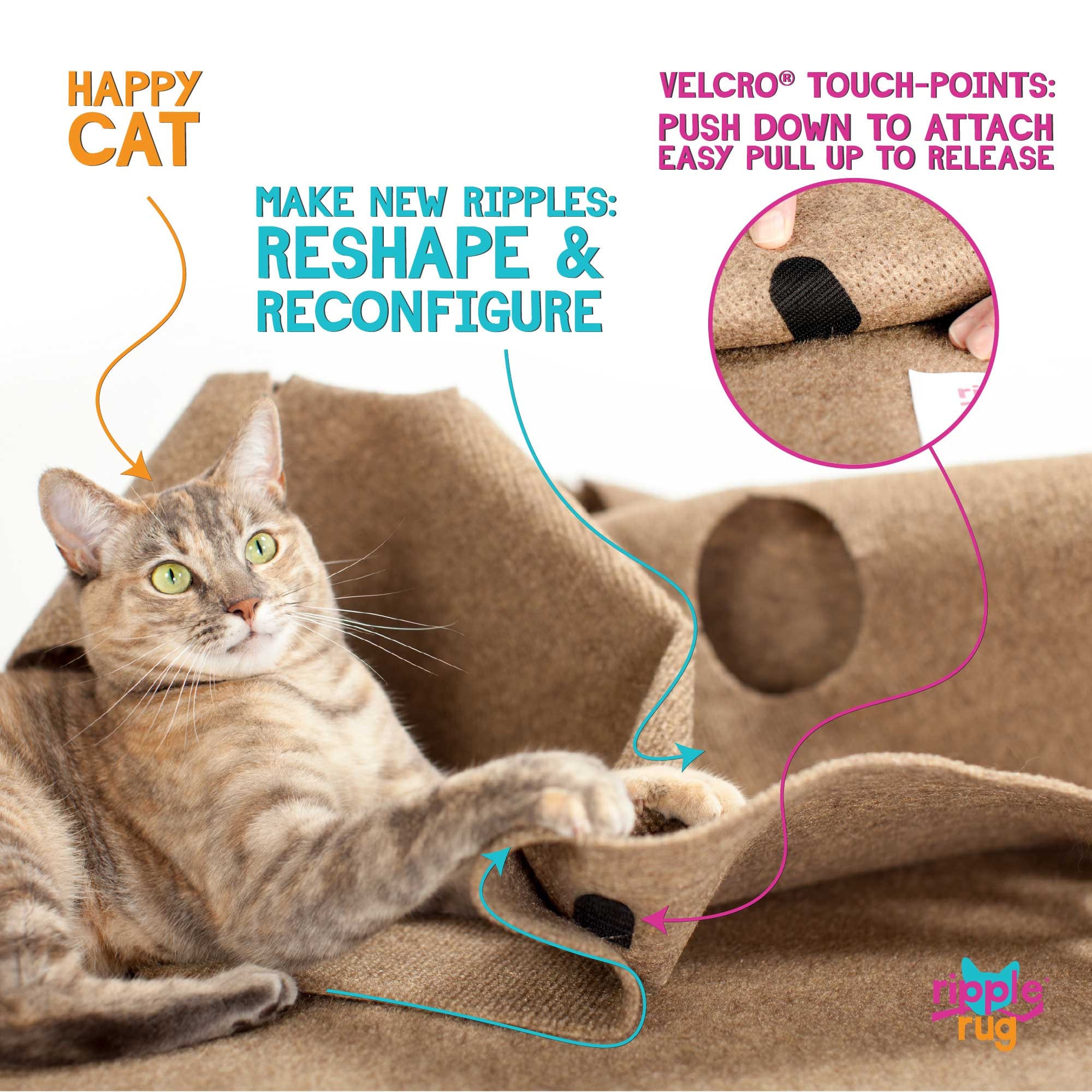 The Ripple Rug Cat Activity Mat Fun Interactive Play Etsy