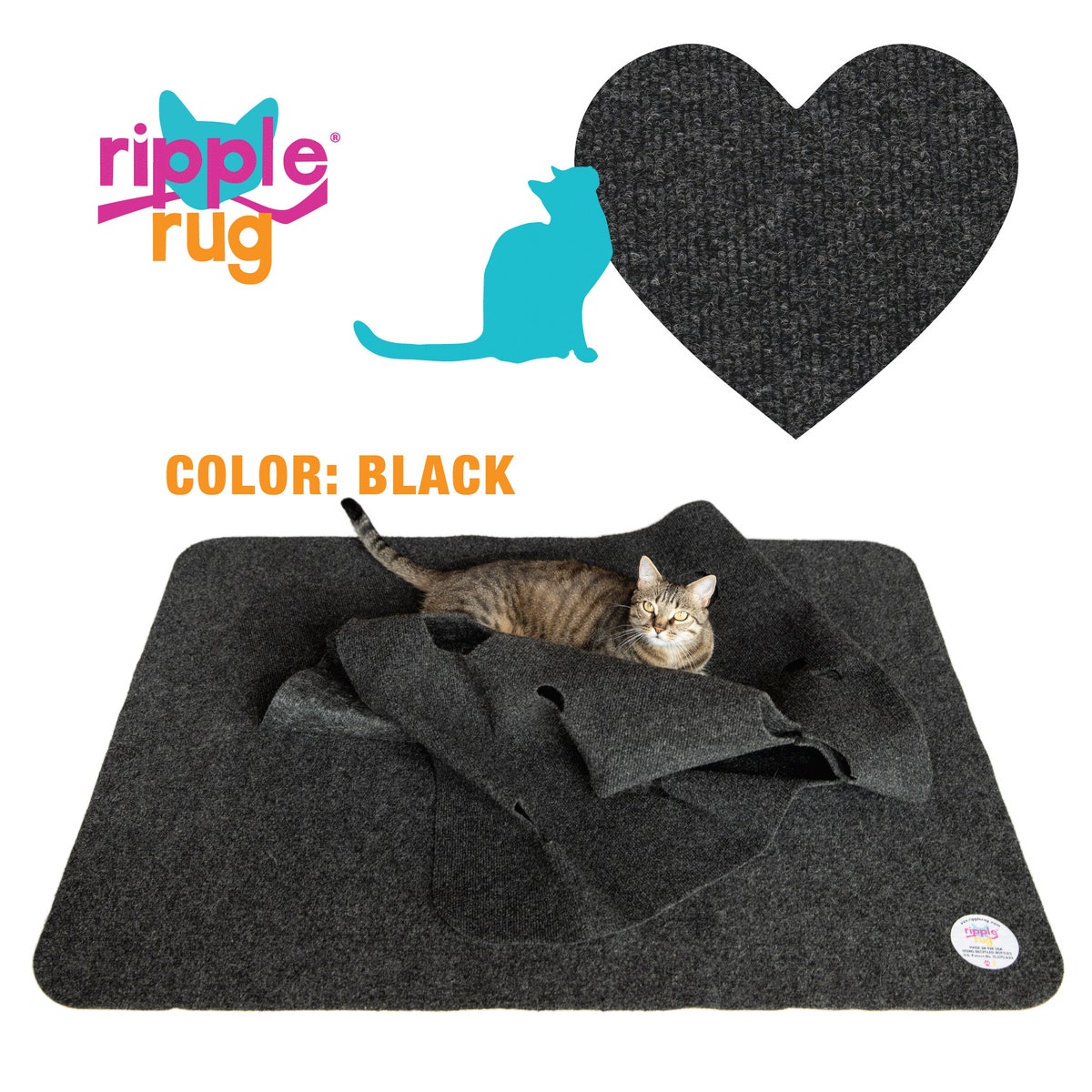 The Ripple Rug Cat Activity Mat - Made in USA - Fun Interactive Play - Training - Scratching - Multi Use Habitat and Bed Mat - Etsy