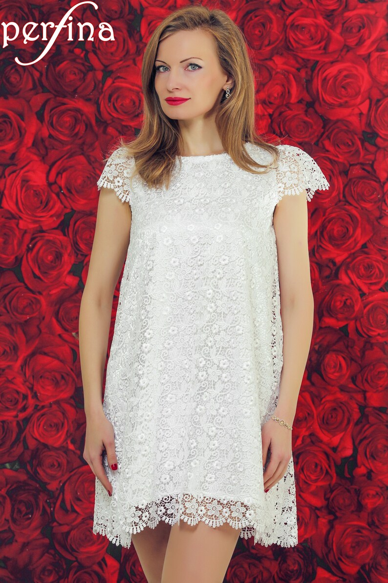 Short White Lace Dress Casual Carley Connellan