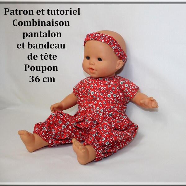 Patron, tutoriel, combinaison, pantalon, pour, poupon, 36 cm, tutoriel, couture, coudre, vêtement, pour, poupon, 36 cm, patron, de, couture