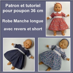 Tutorial and pattern Long Sleeve Dress and Shorts for 36 cm doll, DIY sewing for 36 cm doll, DIY sewing for 36 cm doll, DIY sewing