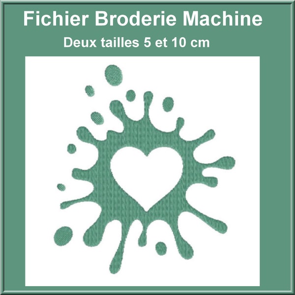 Coeur dans une tache d'encre, Fichier Broderie Machine