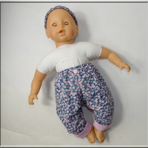 Pattern and explanation of lined pants for a 42 cm baby doll, sewing tutorial for a 42 cm Lila Chérie de Corolle baby doll, DIY baby doll sewing image 7