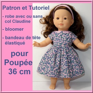 Poupée 36 cm, patron et tutoriel robe et bloomer pour poupée 36 cm, DIY couture pour Ma Corolle 36 cm, couture et turoriel pour poupée, DIY image 1