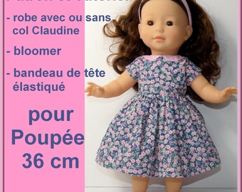 Poupée 36 cm,  patron et tutoriel robe et bloomer pour poupée 36 cm, DIY couture pour Ma Corolle 36 cm, couture et turoriel pour poupée, DIY