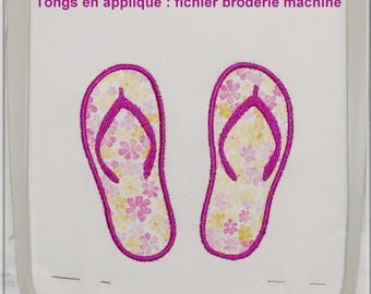 Flip-flops: applied machine embroidery file