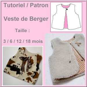 Tutorial and pattern for Shepherd's Vest, size: 3 / 6 / 12 and 18 months, sewing for children, Shepherd's Vest, DIY sewing for babies, DIY sewing
