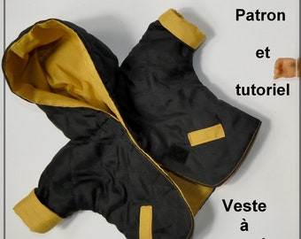 Tutoriel et patron veste avec capuche pour poupon Mon Premier Corolle 30 cm, coudre des vêtements poupons, tutoriel, patron de couture,