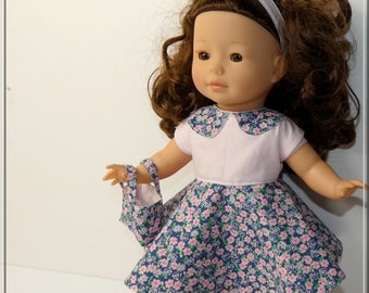 Peter Pan collar dress, bag, headband and shorts for Ma Corolle 36 cm doll, clothes for Ma Corolle 36 cm doll,