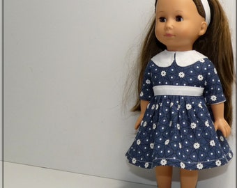 Kleid mit 3/4-Ärmeln und Stirnband für Götz-Puppe 27 cm „genau wie ich“ Kleidung für Götz-Puppe 27 cm „genau wie ich“ Götz 27 cm