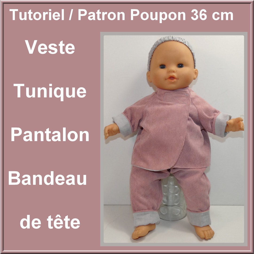 T-shirt et Salopette Manches Longues Week-end à Paris pour poupon 42 cm
