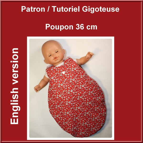 Patron, tutoriel, gigoteuse, poupon 36 cm, turbulette, poupon 36, patron, et, tutoriel, couture, vêtement, accessoire, poupon, 36 cm