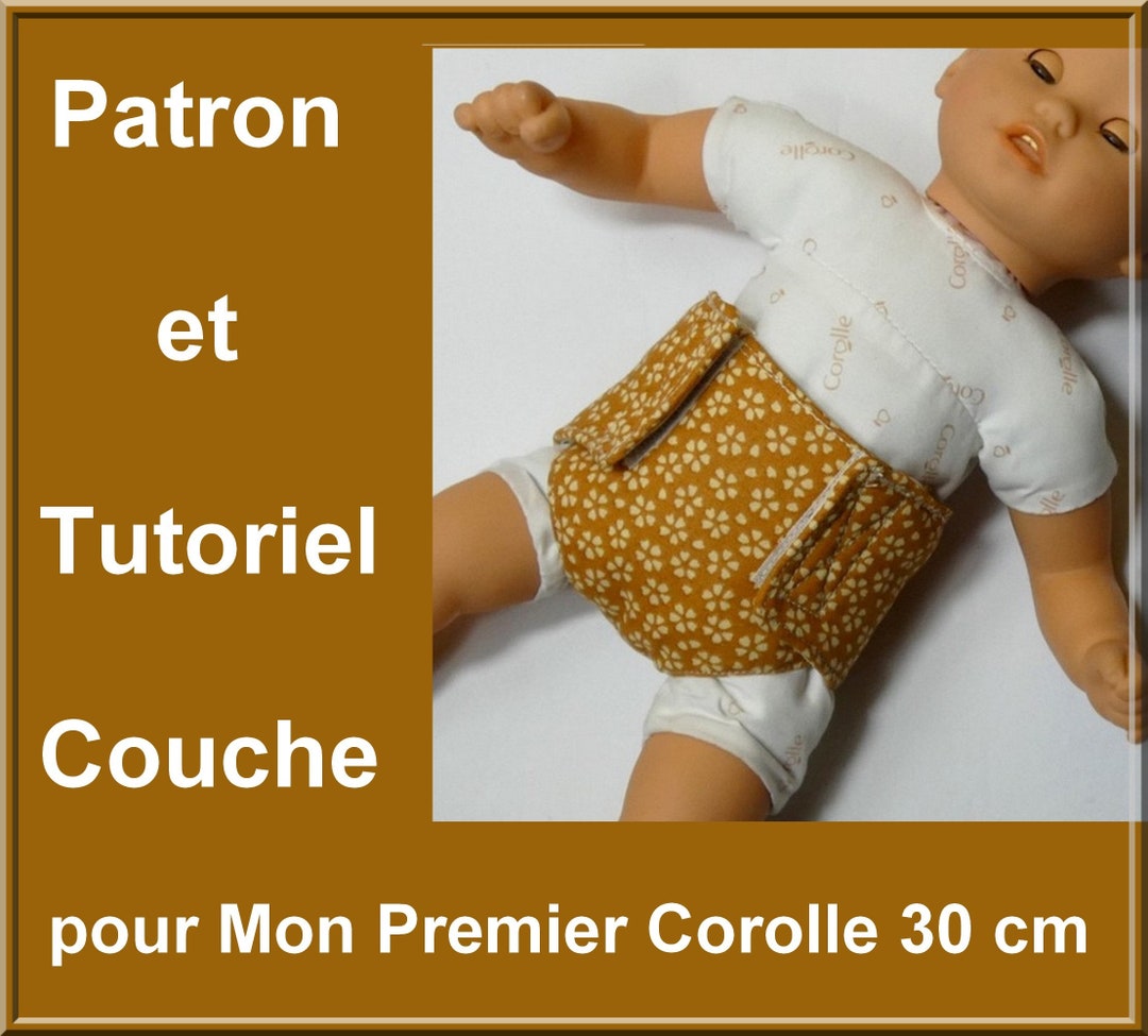 Pattern and Tutorial Mon Premier Corolle 30 Cm Diaper, DIY Sewing to Make a  Diaper for a Mon Premier Corolle 30 Cm Baby Doll, Sewing 