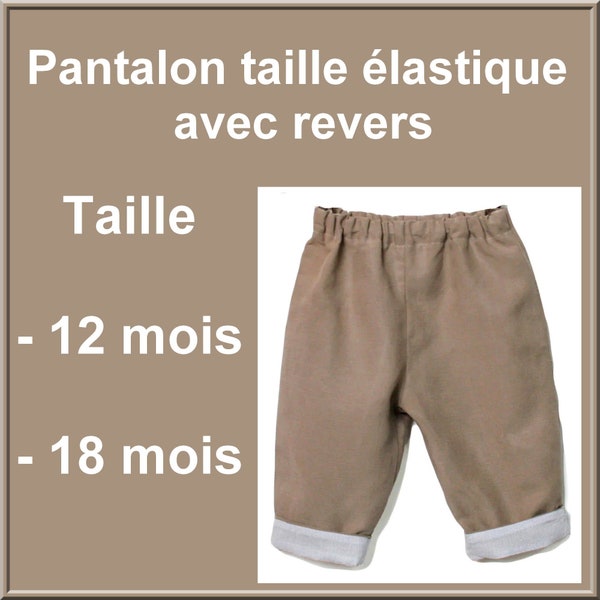 Schnittmuster und Anleitung. Hose mit elastischem Bund und Bündchen. Größe: 12 Monate und 18 Monate, DIY-Nähen für Kinder, DIY-Nähen, Nähen für Kinder