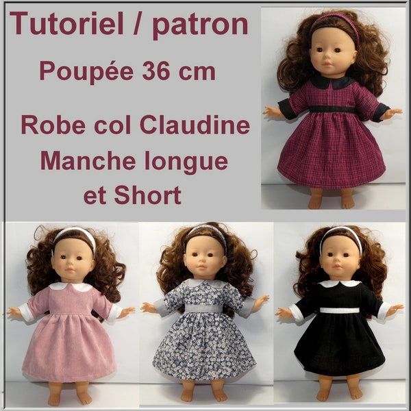 Tutoriel et patron Robe Manche Longue et Short pour poupée 36 cm, DIY couture pour poupée 36 cm, Diy couture pour poupée 36 cm, Diy couture