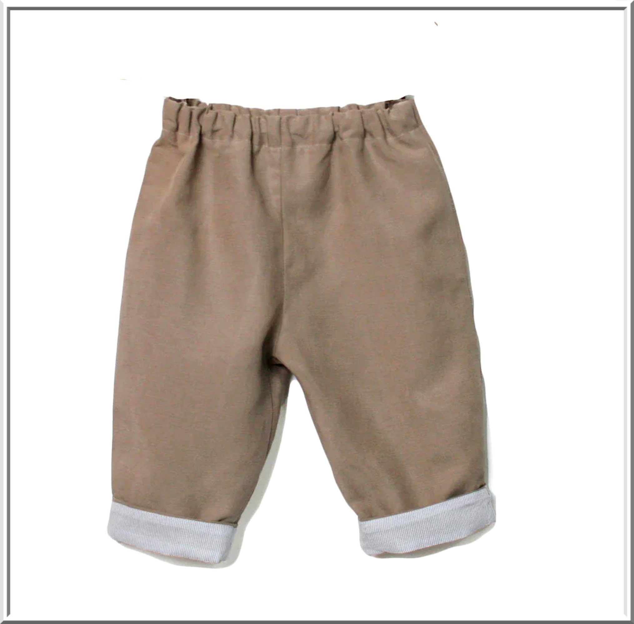 Patron y tutorial Pantalon bebe cintura elastica con punos Talla 1 mes 3 meses 6 meses Costura DIY para bebes Costura diy Etsy Mexico