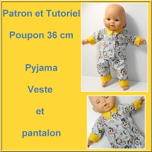 Pajama pattern and tutorial for 36 cm baby doll